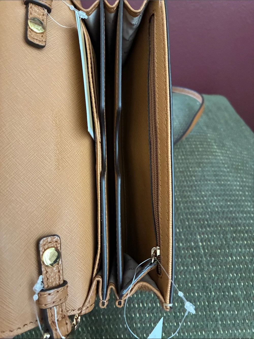 Michael Kors Brown & Cream MK Logo Crossbody Bag